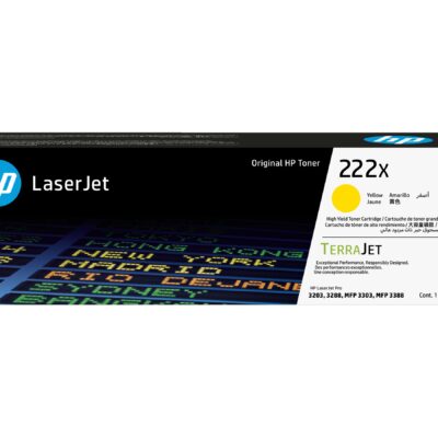 HP 222X - High Yield - yellow - original - LaserJet - toner cartridge (W2222X) - for Color LaserJet Pro MFP 3302fdn, MFP 3303fdw