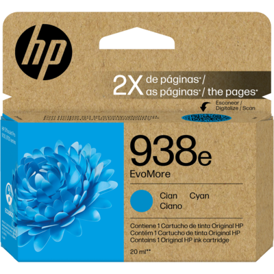 HP #938e EvoMore Cyan Ink
