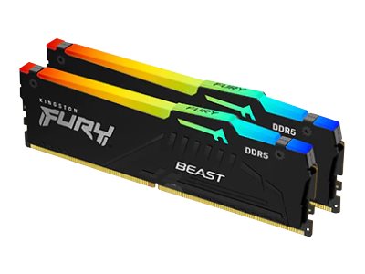 Kingston FURY Beast RGB - DDR5 - kit - 32 GB: 2 x 16 GB - DIMM 288-pin - 2800 MHz / PC5-44800 - CL36 - 1.25 V - unbuffered - on-die ECC