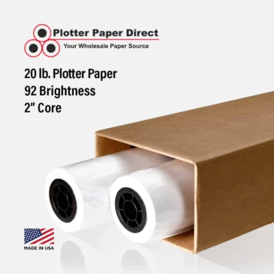 Plotter Paper 20lb  Uncoated  2" Core 24 In x 300 Ft